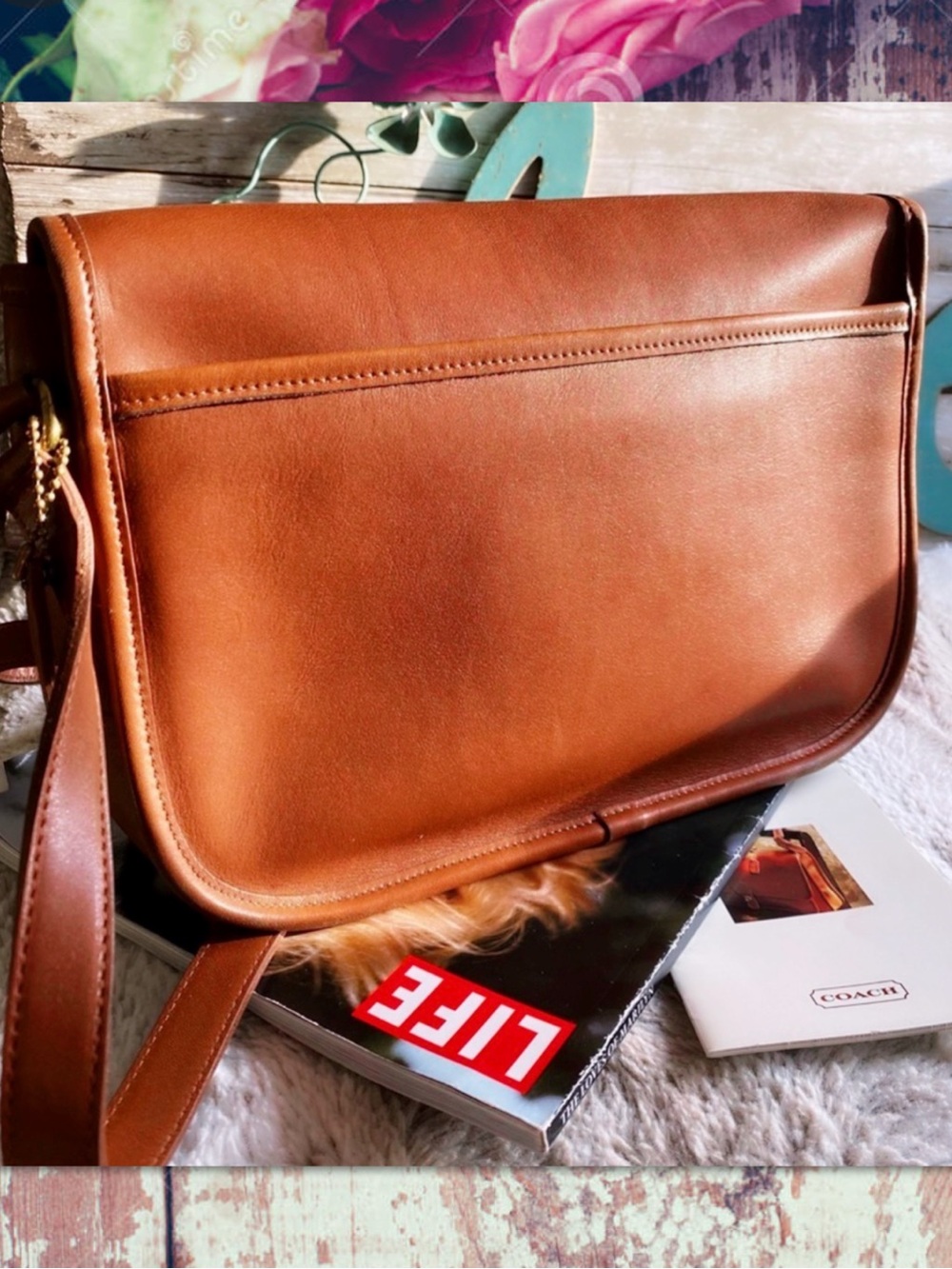 VINTAGE COACH BRITISH TAN CROSSBODY CLASSIC CITY BAG 9790 - Picture 5 of 17